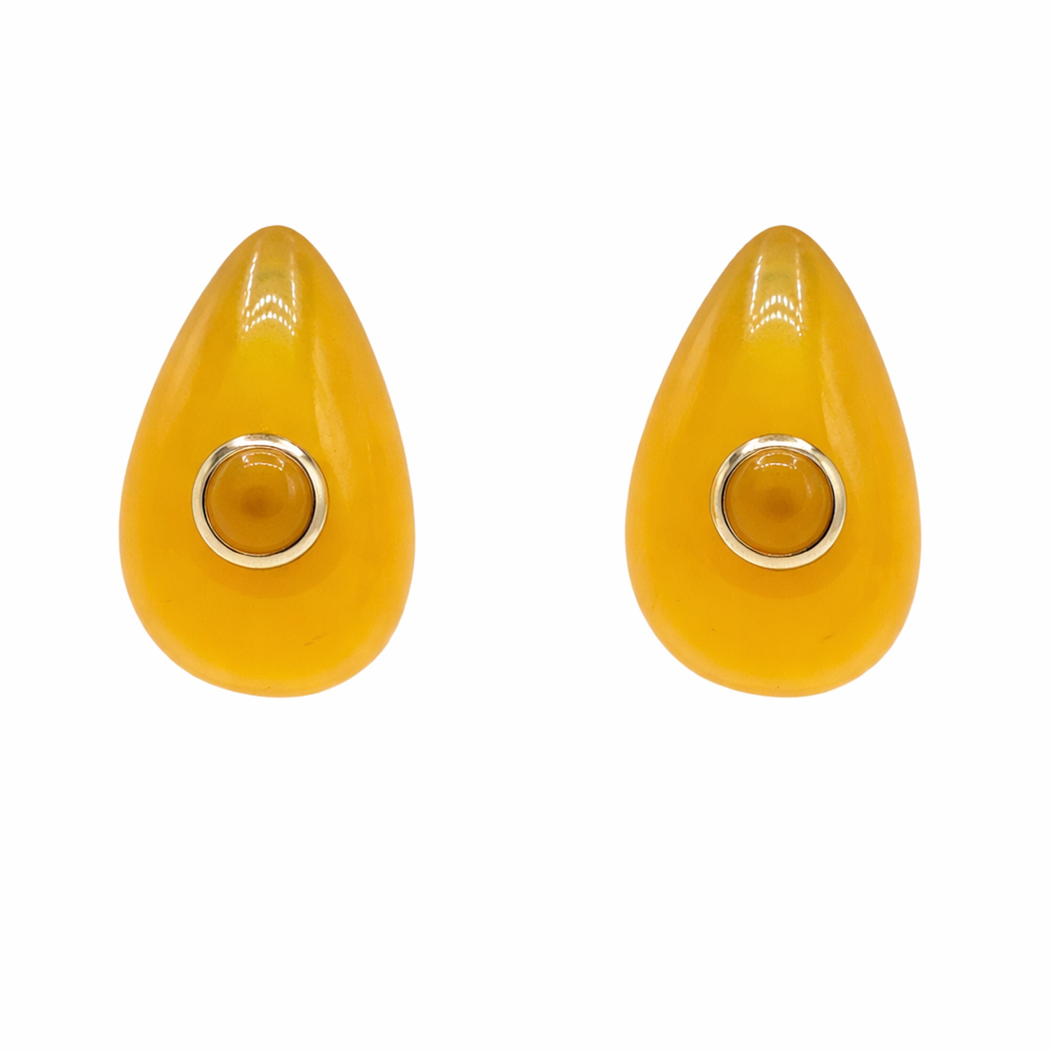 Rosamund Ochre Resin Pierced Earrings