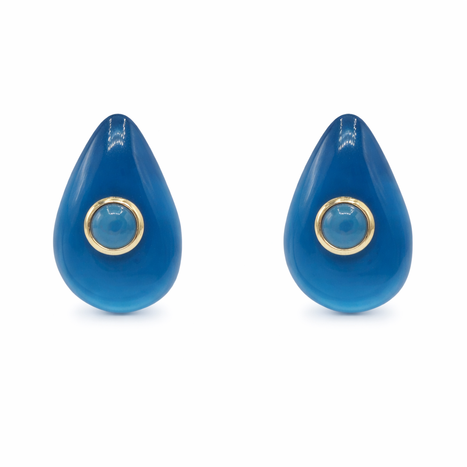Rosamund Cerulean Blue Resin Pierced Earrings