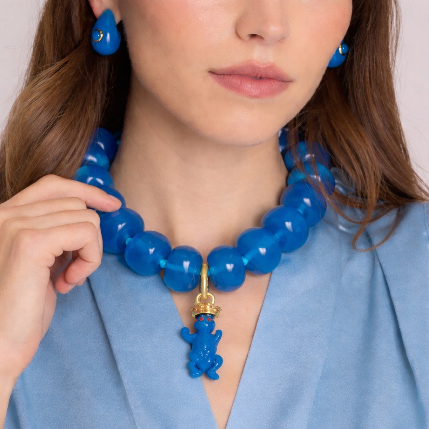 Cerulean Blue Monkey Charm