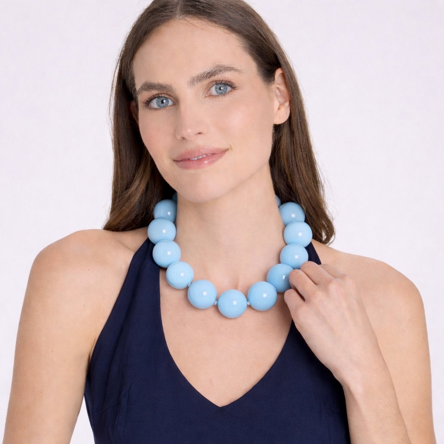 Lucy Light Blue Gumball Necklace