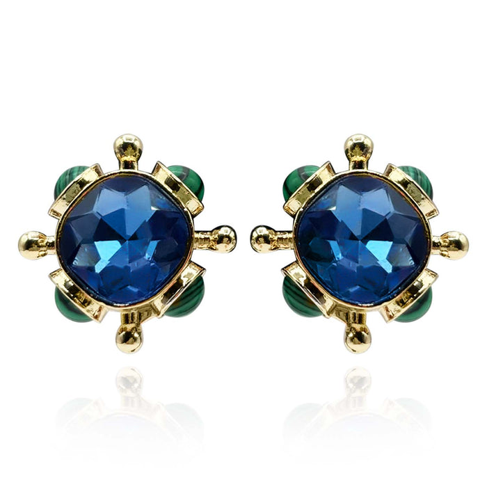 Sapphire And Malachite Sputnik Earrings