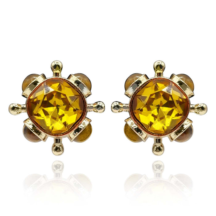 Topaz And Tigereye Sputnik Earrings