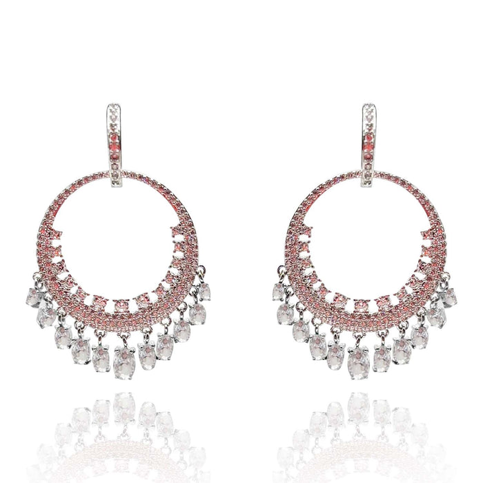 Rhodium Plated Cubic Zirconium Diamond Drops