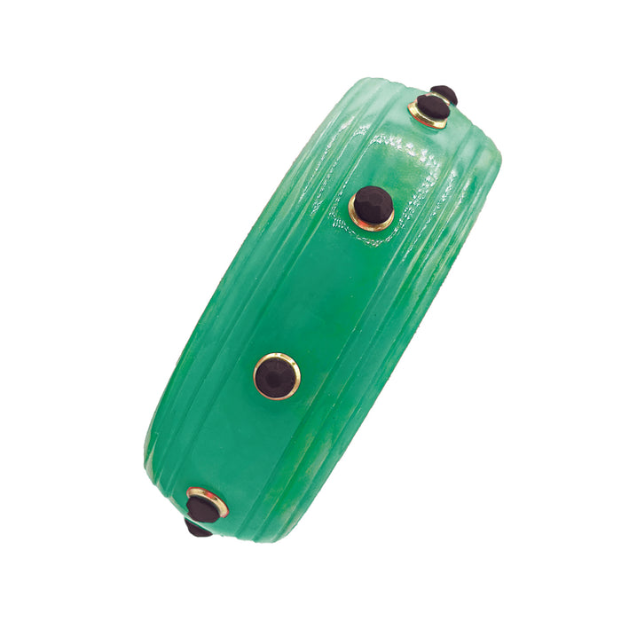 Rosa Jade And Black Onyx Resin Bangle