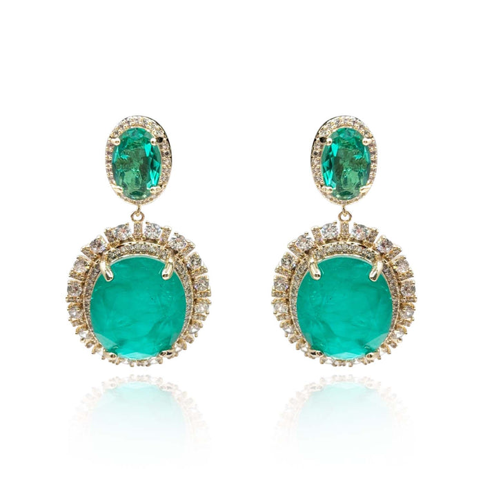 GEMMA FLAWED EMERALD CLIP DROP EARRINGS