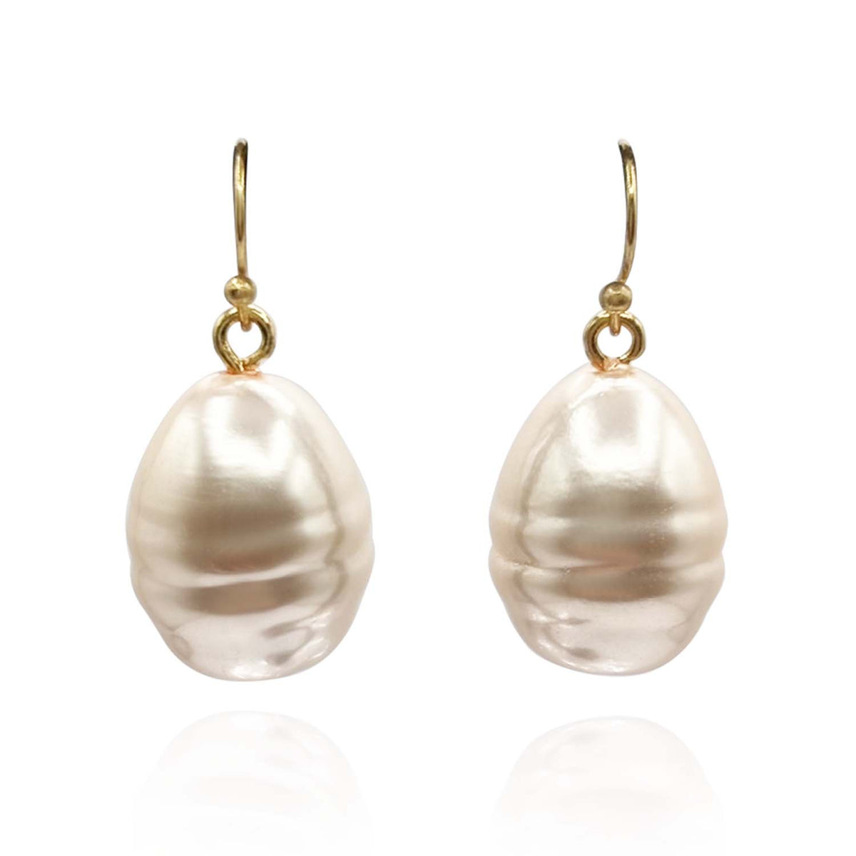 MARCELLA CHAMPAGNE BAROQUE GLASS PEARL DROP