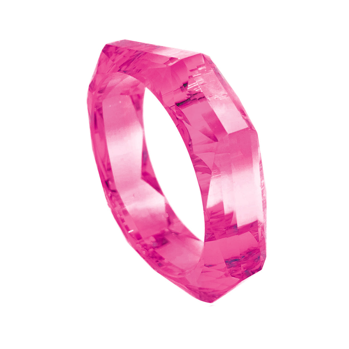 Susanna Fuschia Faceted Acrylic Bangle