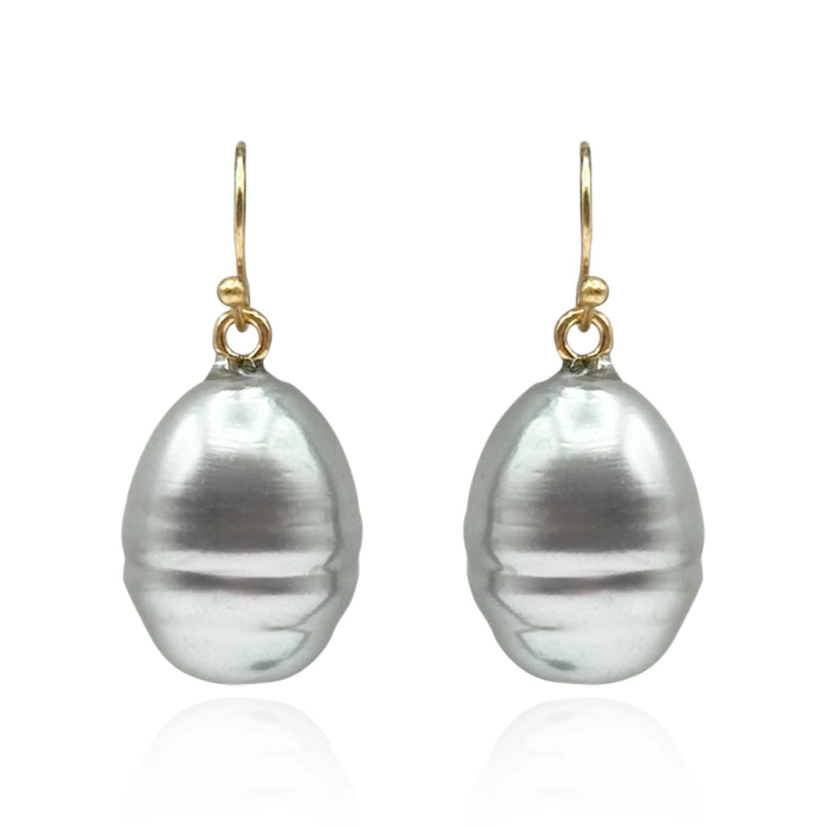 MARCELLA GREY BAROQUE GLASS PEARL DROP