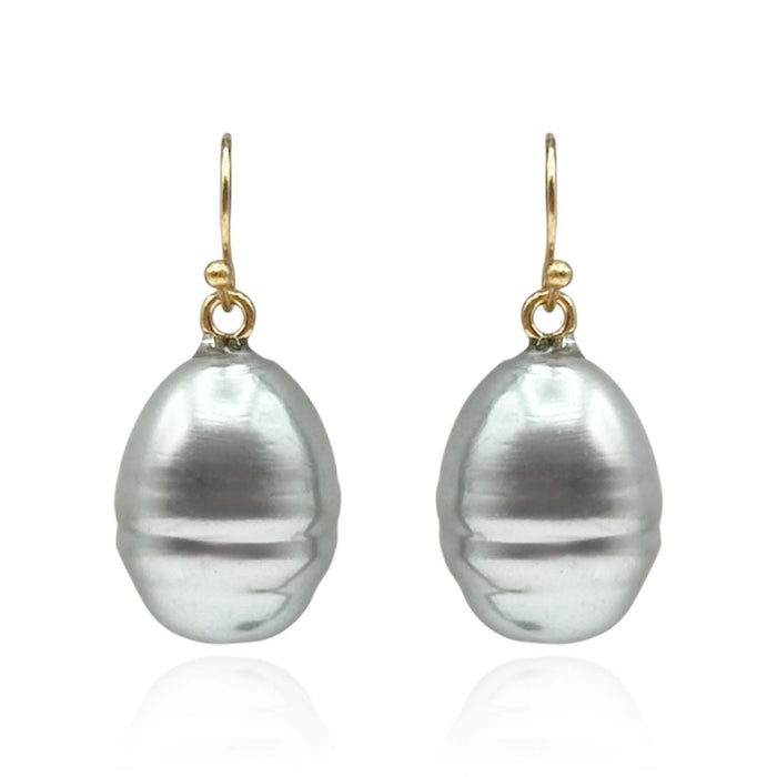 MARCELLA GREY BAROQUE GLASS PEARL DROP