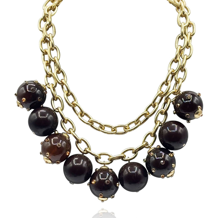 Valentina Studded Tortoise Studded Ball Necklace