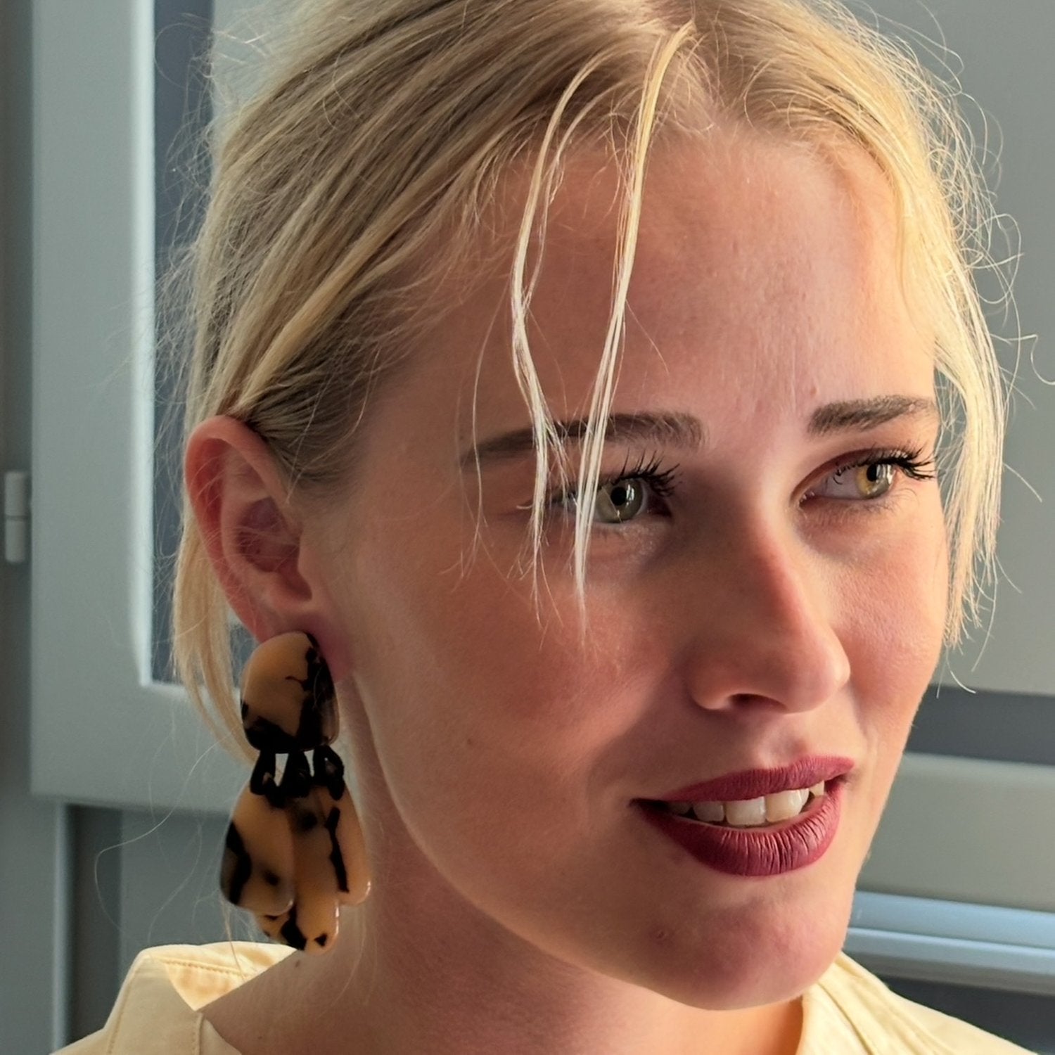 Patrizia Tortoise Pierced Resin Top Earrings With Tortoise Resin Drops