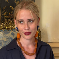 Renata Large Amber Resin Bead Choker