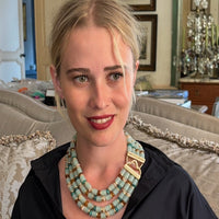 Zita Four Strand Multi Color Jade  Resin Necklace