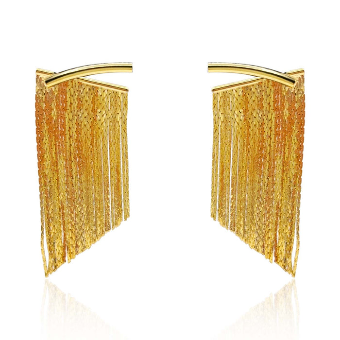 Gold Plated Two Part Fringe Earrings