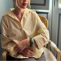 Renee Bangle In Turquoise Resin And Lapis Stones