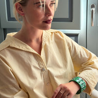 Bella Malachite Bangle With Turquoise Resin Stones