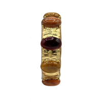 Flora Multi Stone Carnelian And Amber Resin Stone Bangle