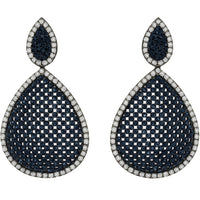 Angela Sapphire And Diamond Cubic Zirconium Pierced Earrings