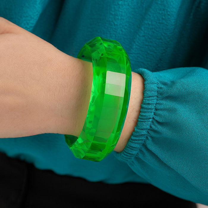 Susanna Emerald Faceted Acrylic Bangle