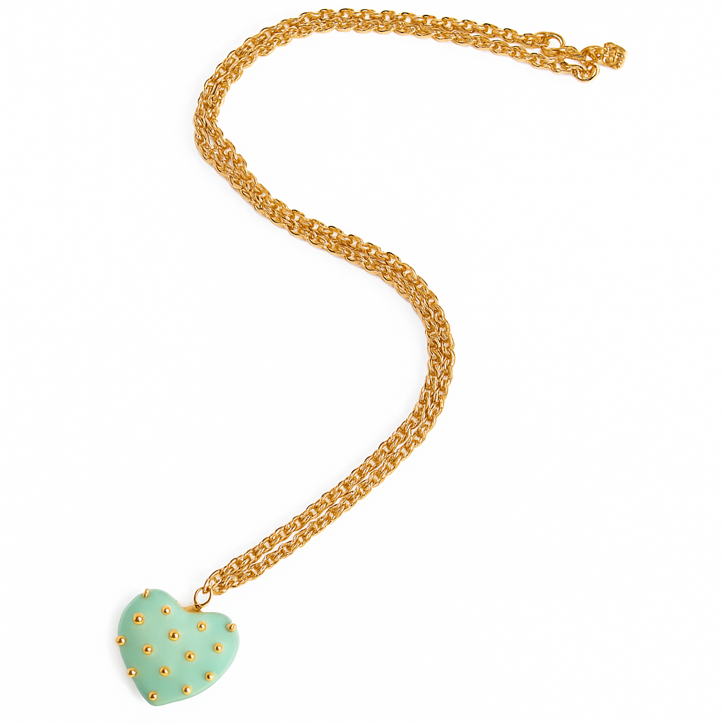 Ophelia Jade Resin Studded Heart Pendant