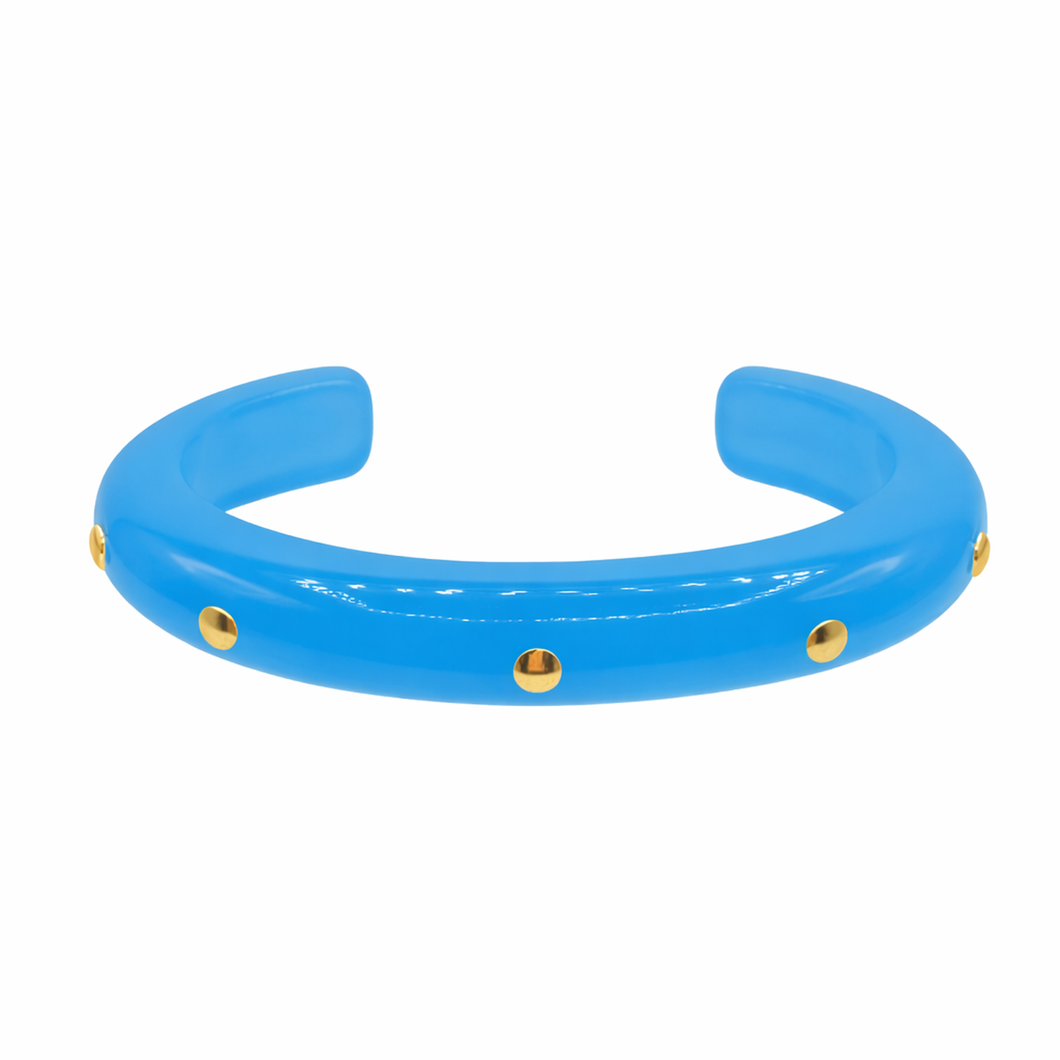 Sonia Turquoise Resin Small Gold Studded Small Cuff