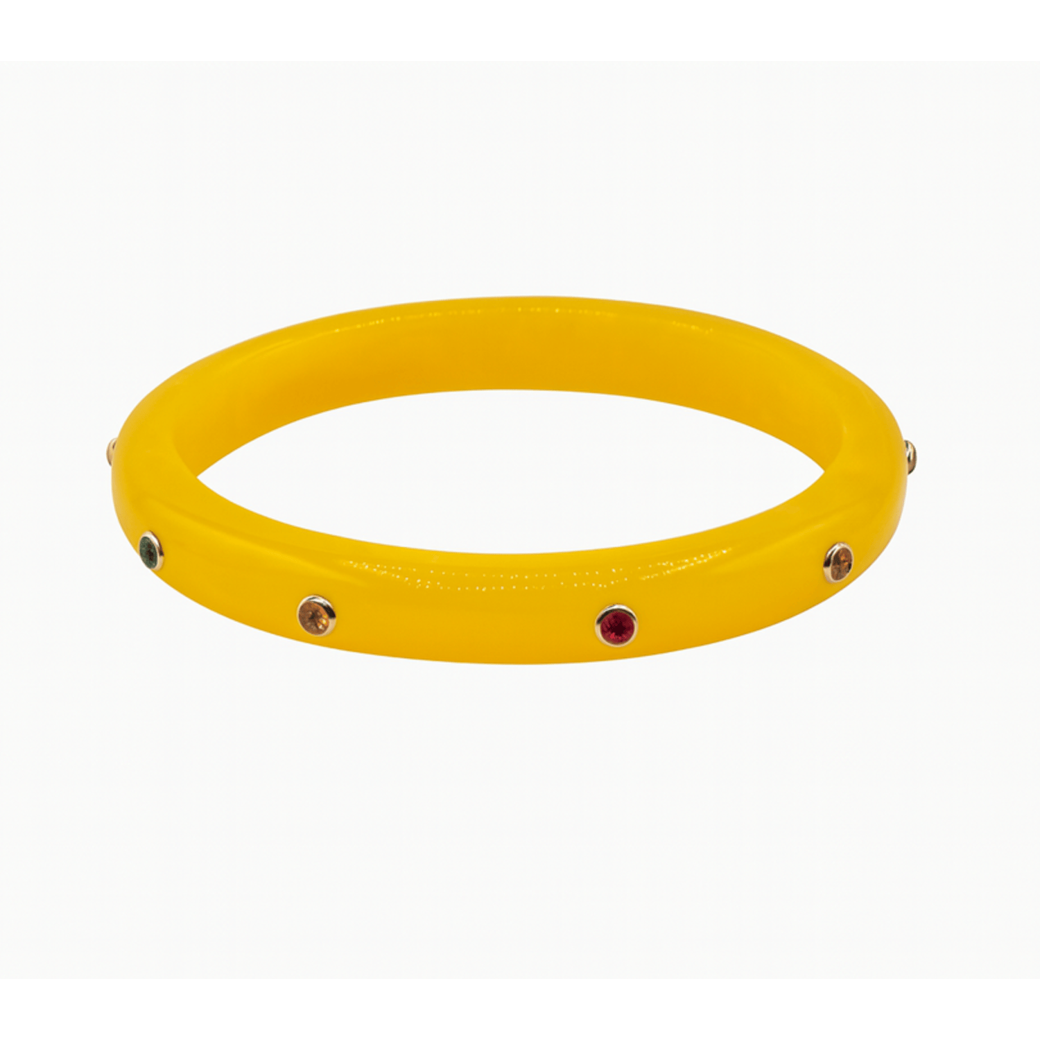 Kristen Ochre Studded Resin And Stone Bangle