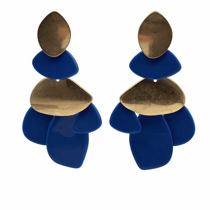 Danielle Lapis Resin And Worn Gold Pierced Earrings