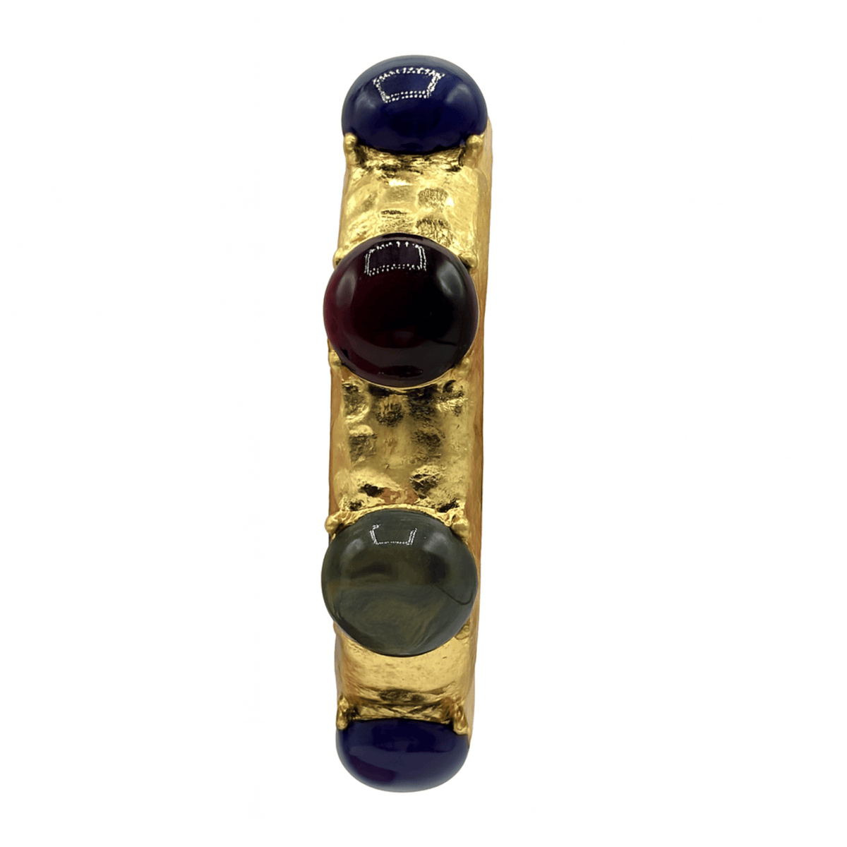 Flora Multi Stone Lapis And Burgundy Resin Stone Bangle