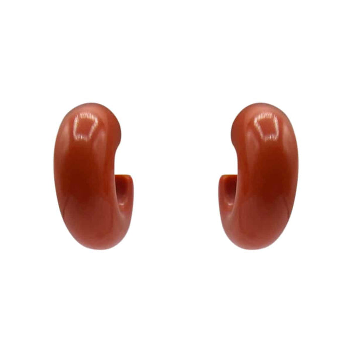 Carnelian-Colored Resin Hoop Earrings | Vibrant Statement Jewelry