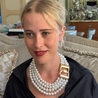 Irena Four Strand Pearl Resin Bead Nesting Necklace