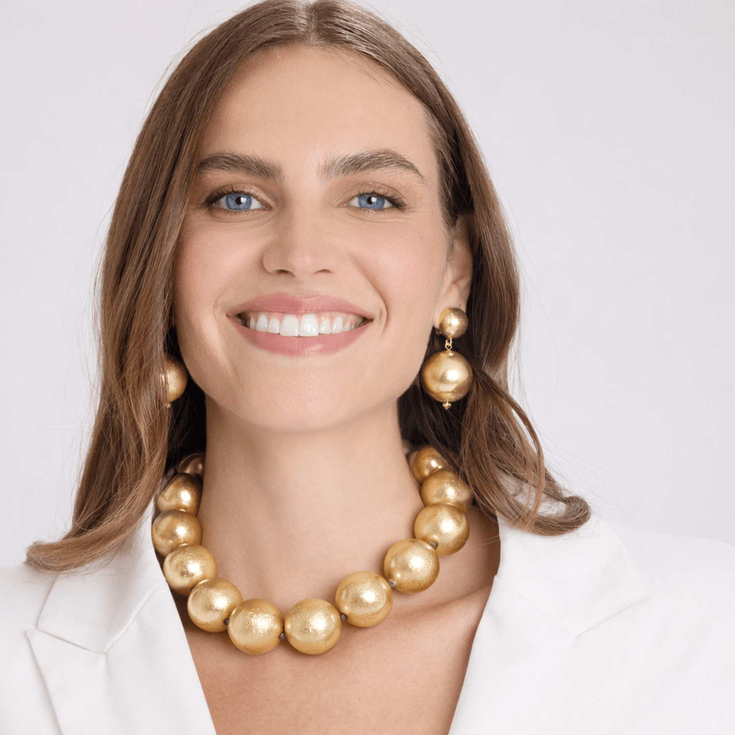 Lucy Worn Gold Gumball Necklace