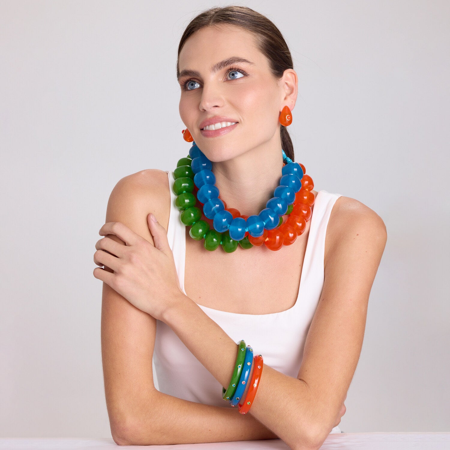 Vivienne Green Resin Necklace