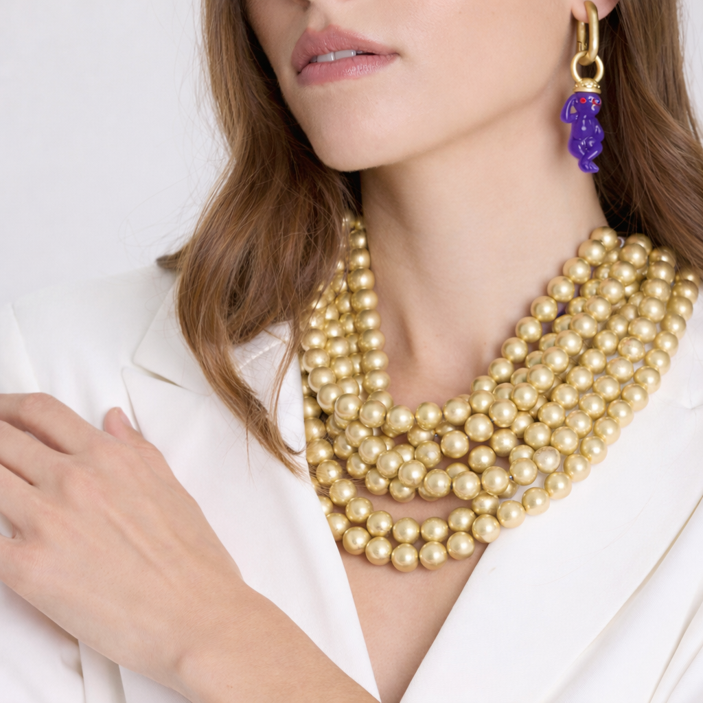 PEDIDO ANTICIPADO Pendientes colgantes de resina morada con forma de mono