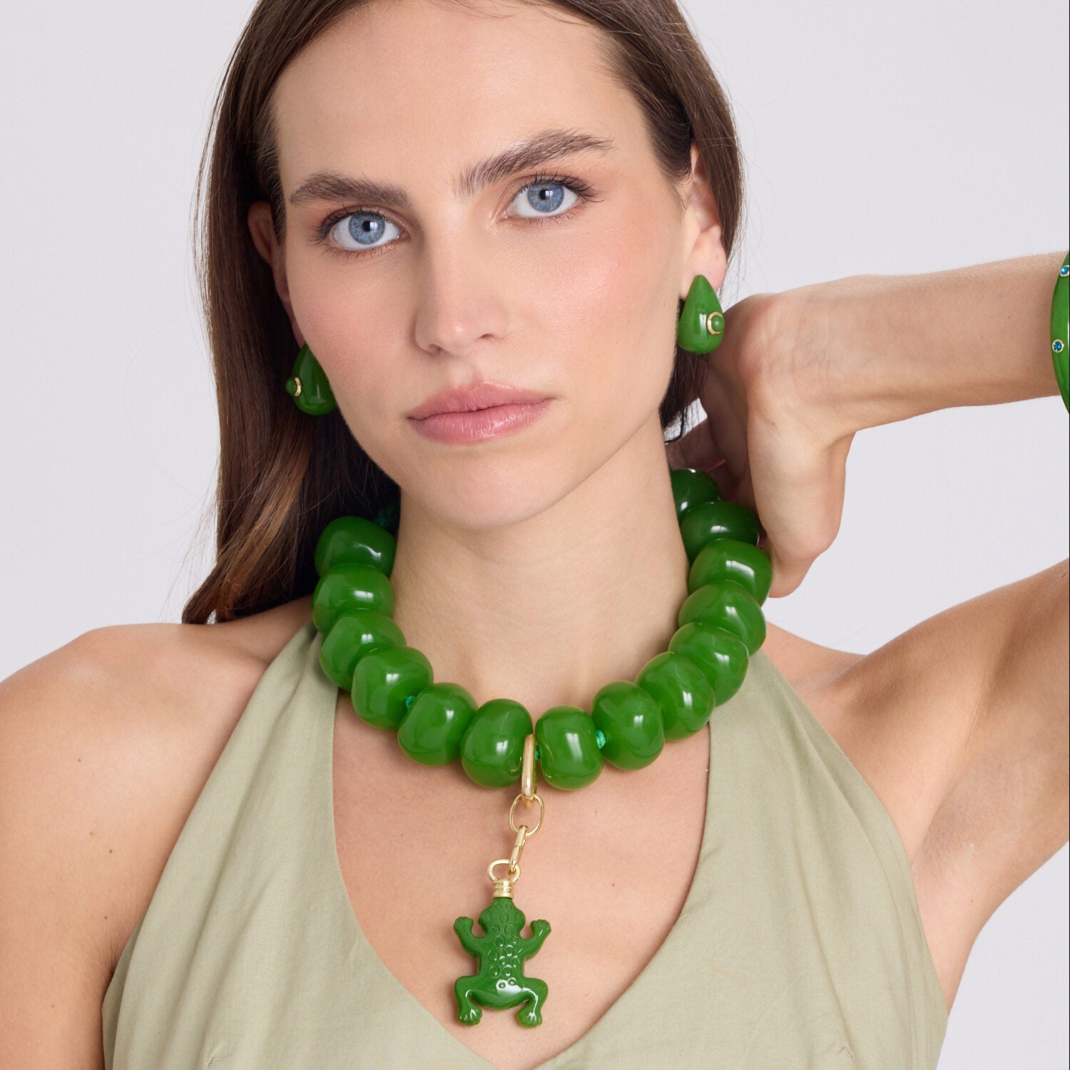 Vivienne Green Resin Necklace