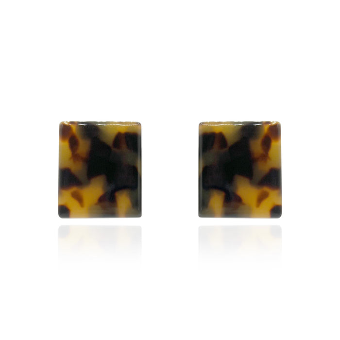 Clip-On Square Tortoise Italian Resin Buttons