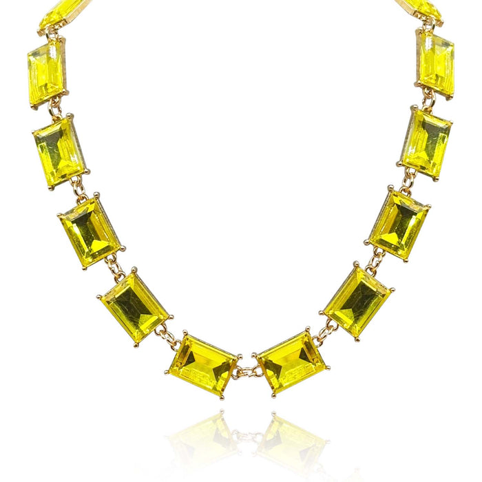 Citrine Crystal Octagon Necklace