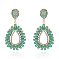 Aqua Navette Crystal Drop Earrings