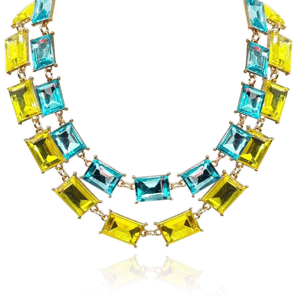 Citrine Crystal Octagon Necklace