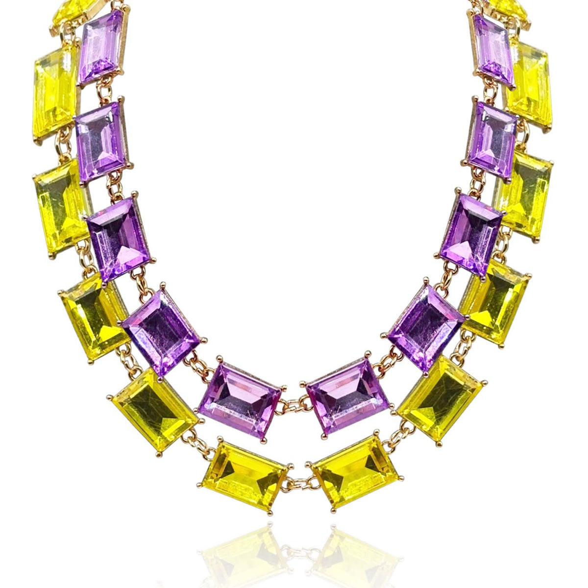 Citrine Crystal Octagon Necklace