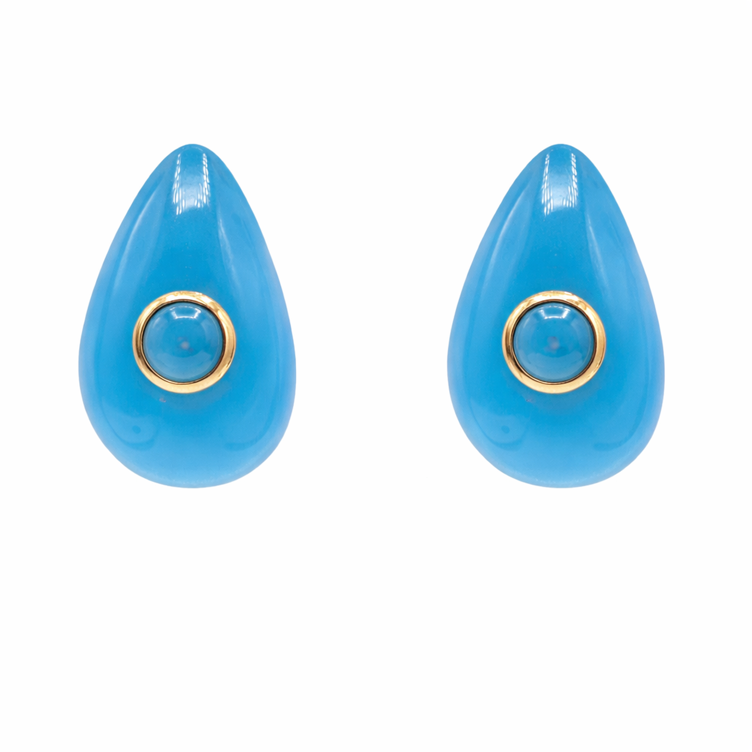 Rosamund Turquoise Resin Pierced Earrings
