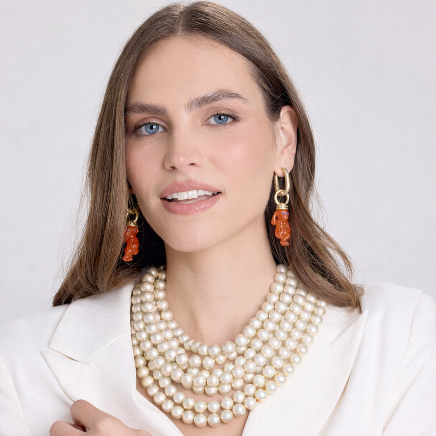 Juliette Multi Strand Pearl Resin Necklace