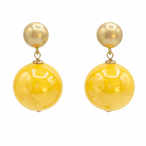 Marylynn Yellow Ball Drop Earrings