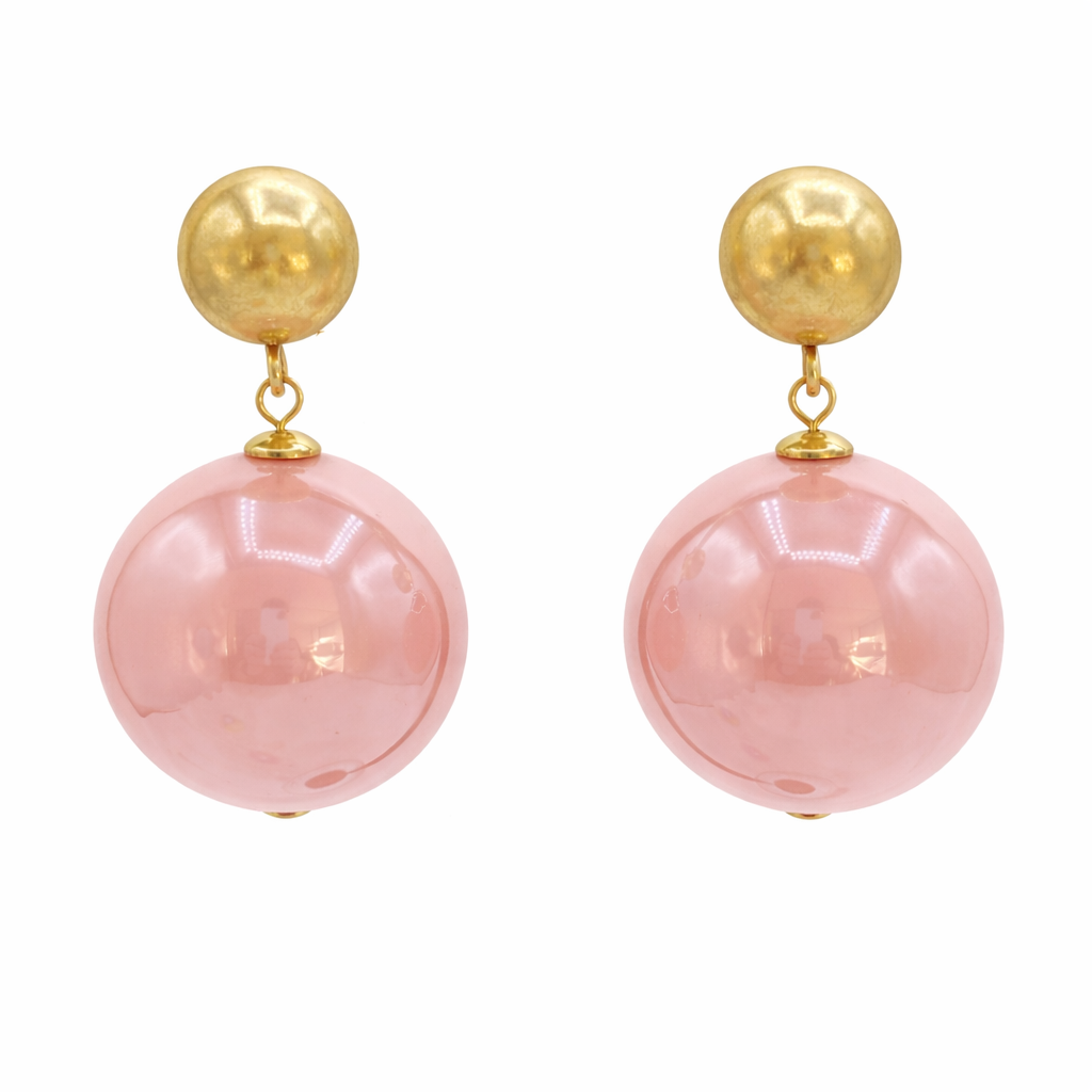 Marylynn Pink Ball Drop Earrings