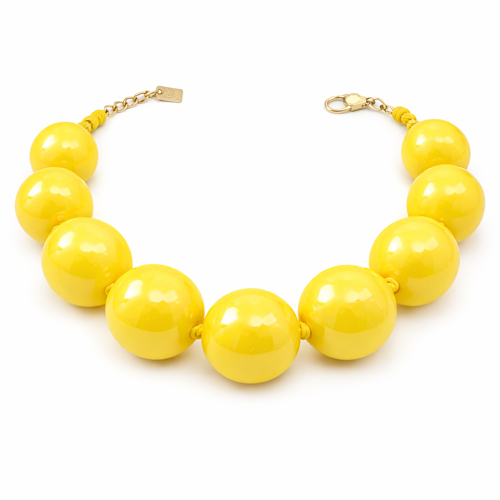 Lucy Yellow Gumball Necklace