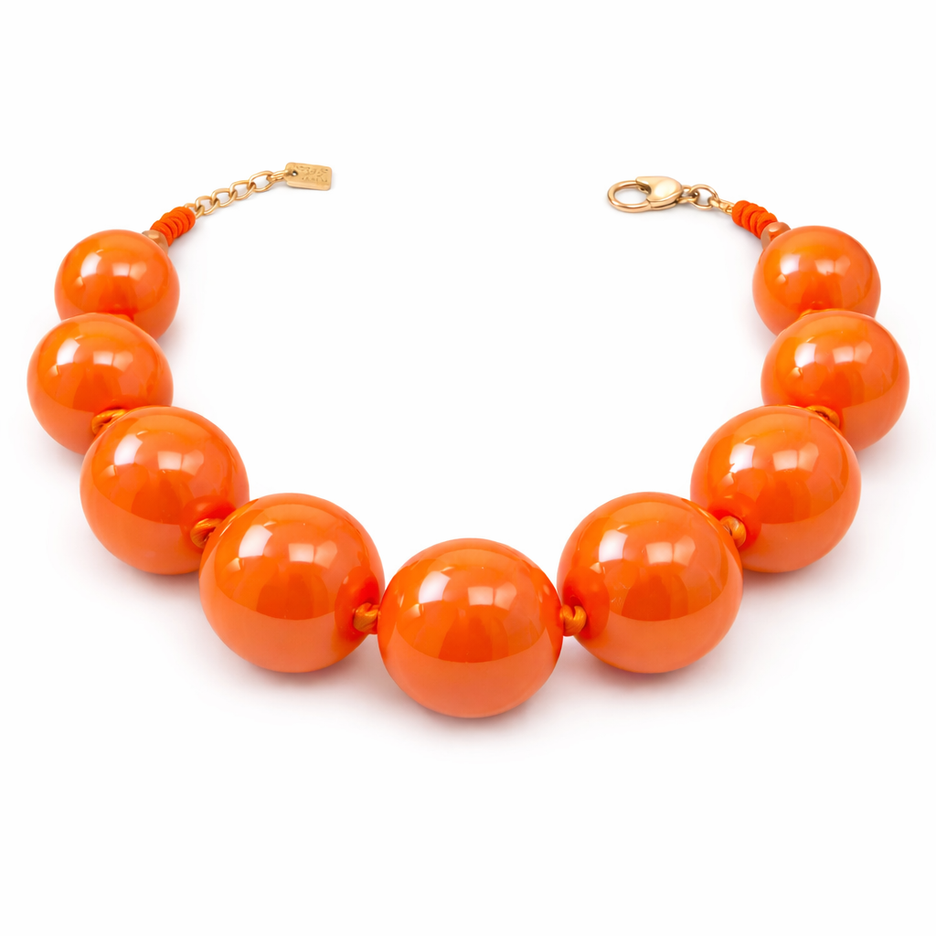 Lucy Orange Gumball Necklace