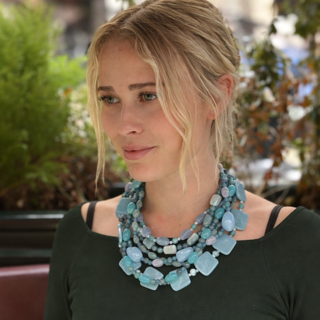 RESERVA Cuentas de resina Otilia Multi Strand Shades Of Blue