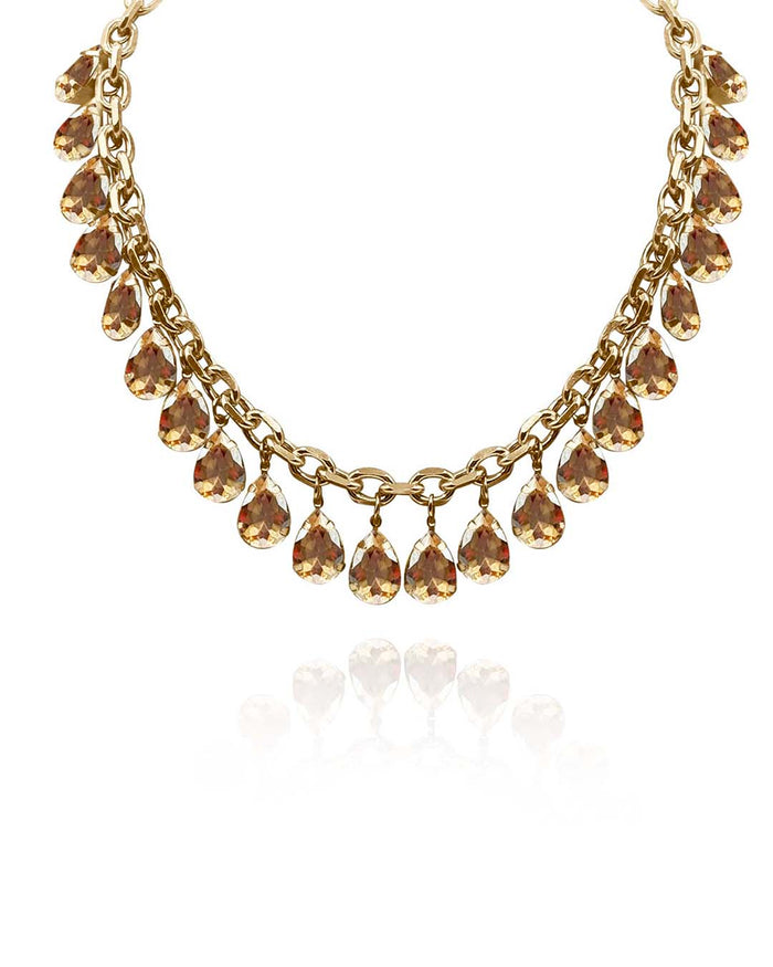 Topaz Gold Plate Crystal Necklace