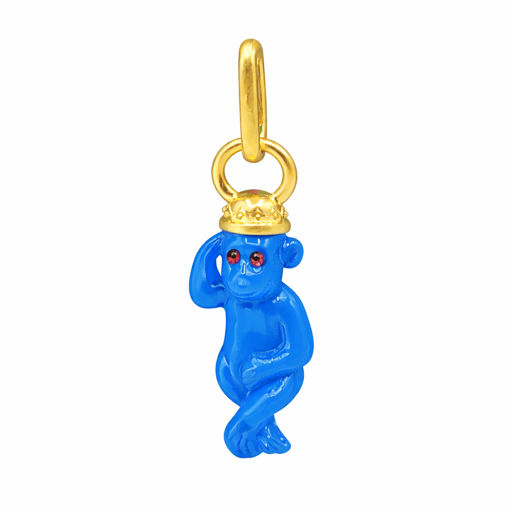 Cerulean Blue Monkey Charm