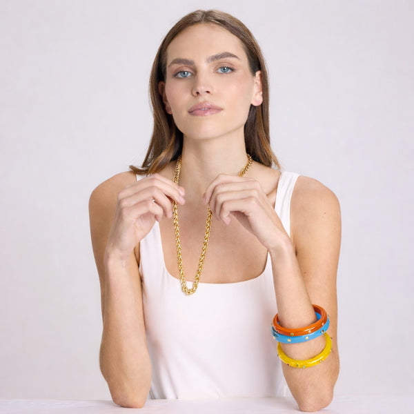 Vanessa Gold Plated Brass 36 Inch Chain