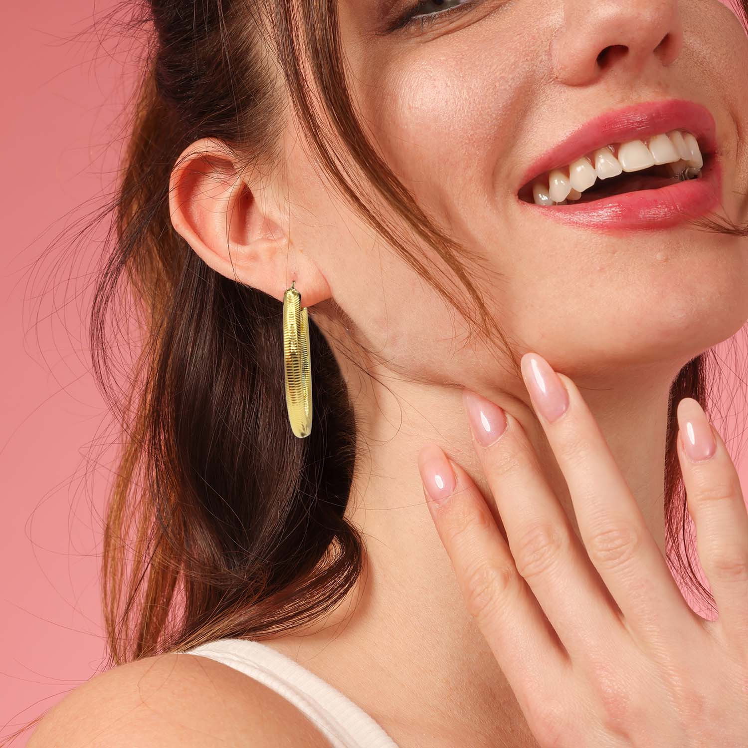 Pendientes de aro Melina Gold Cobra